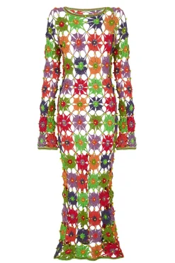 Celia B Crochet>Faraura Dress-Multi