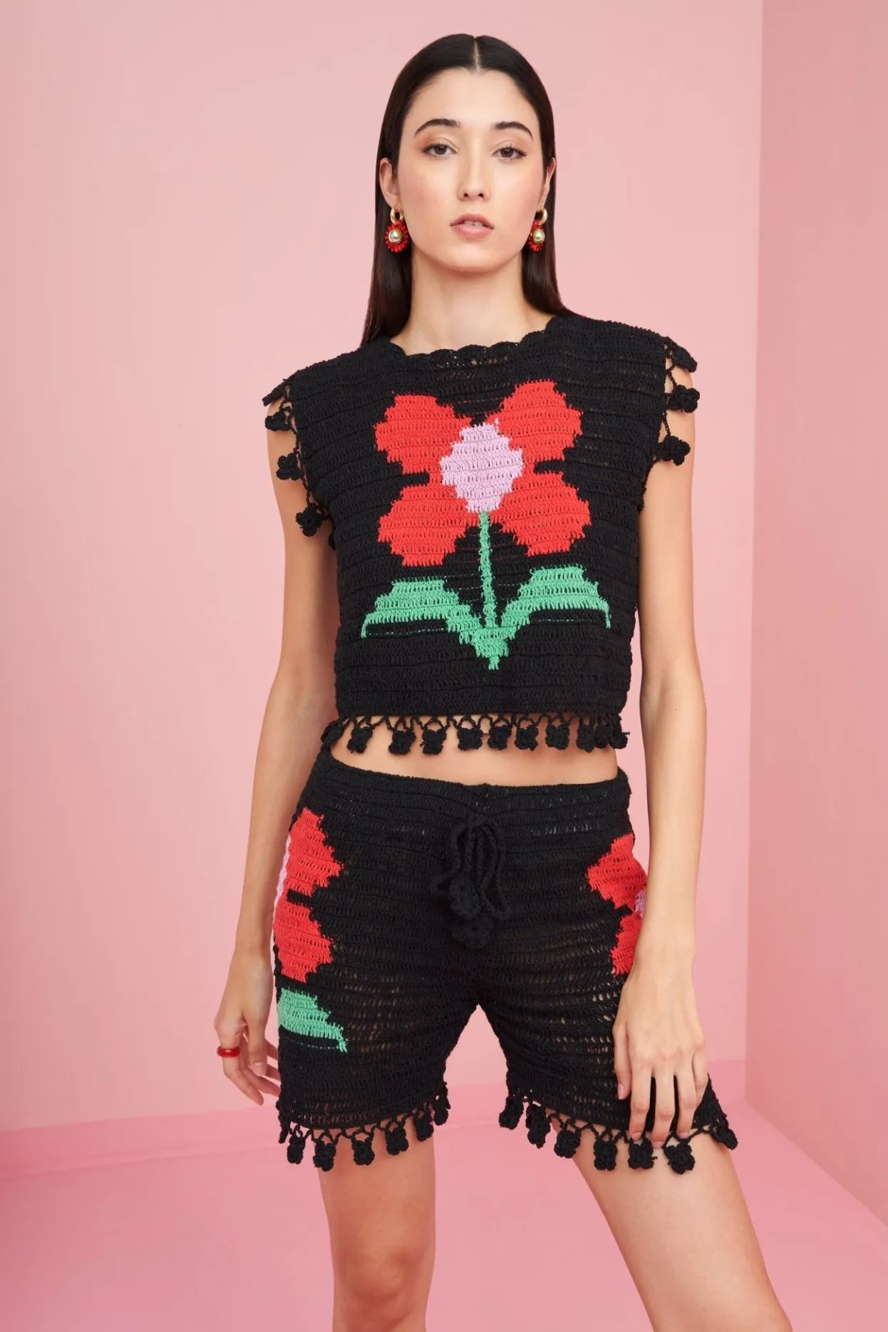 Celia B Crochet>Gypsy Top Black